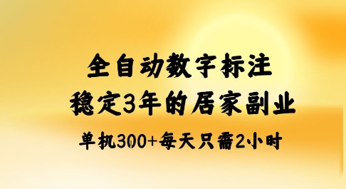 全自动数字标注，稳定3年的蓝海项目，居家也能矩阵开干的副业，单机日入3张+【揭秘】-聊项目