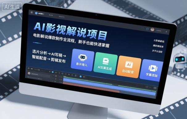 AI影视解说项目，电影解说爆款制作全流程，新手也能快速掌握-聊项目