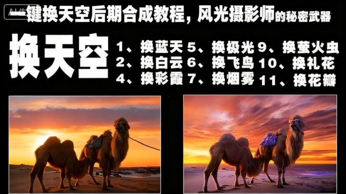 一键换天空后期合成教程，风光摄影师的秘密武器-聊项目