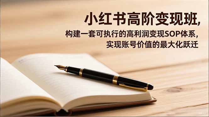 小红书高阶变现班，构建一套可执行的高利润变现SOP体系，实现账号价值的最大化跃迁-聊项目
