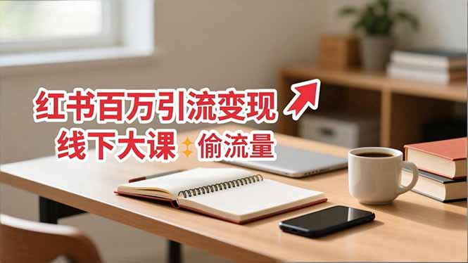 小红书百万引流变现-11月线下大课：分享从0到百万引流路径，手把手教偷流量、拿结果-聊项目