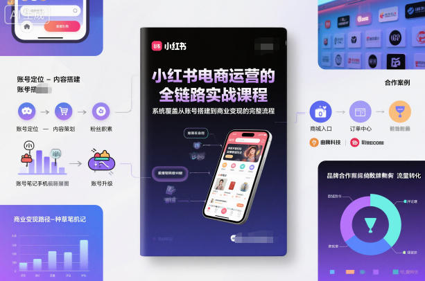 小红书电商运营的全链路实战课程，系统覆盖从账号搭建到商业变现的完整流程-聊项目