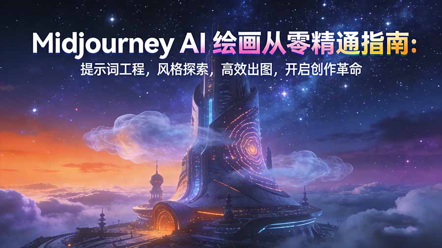 Midjourney AI绘画从零精通指南：提示词工程，风格探索，高效出图，开启创作革命-聊项目