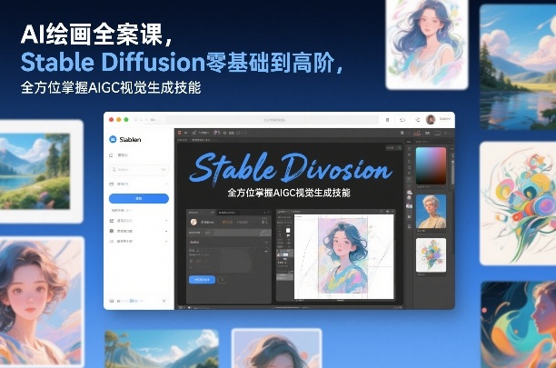 AI绘画全案课，Stable Diffusion零基础到高阶，全方位掌握AIGC视觉生成技能-聊项目