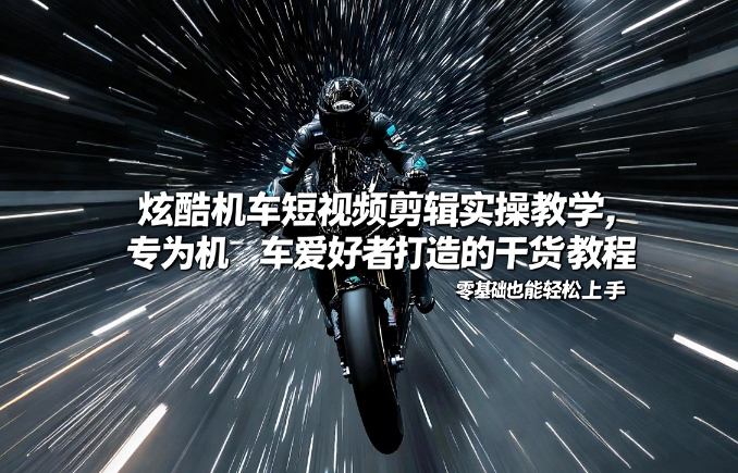 炫酷机车短视频剪辑实操教学，专为机车爱好者打造的干货教程，零基础也能轻松上手-聊项目