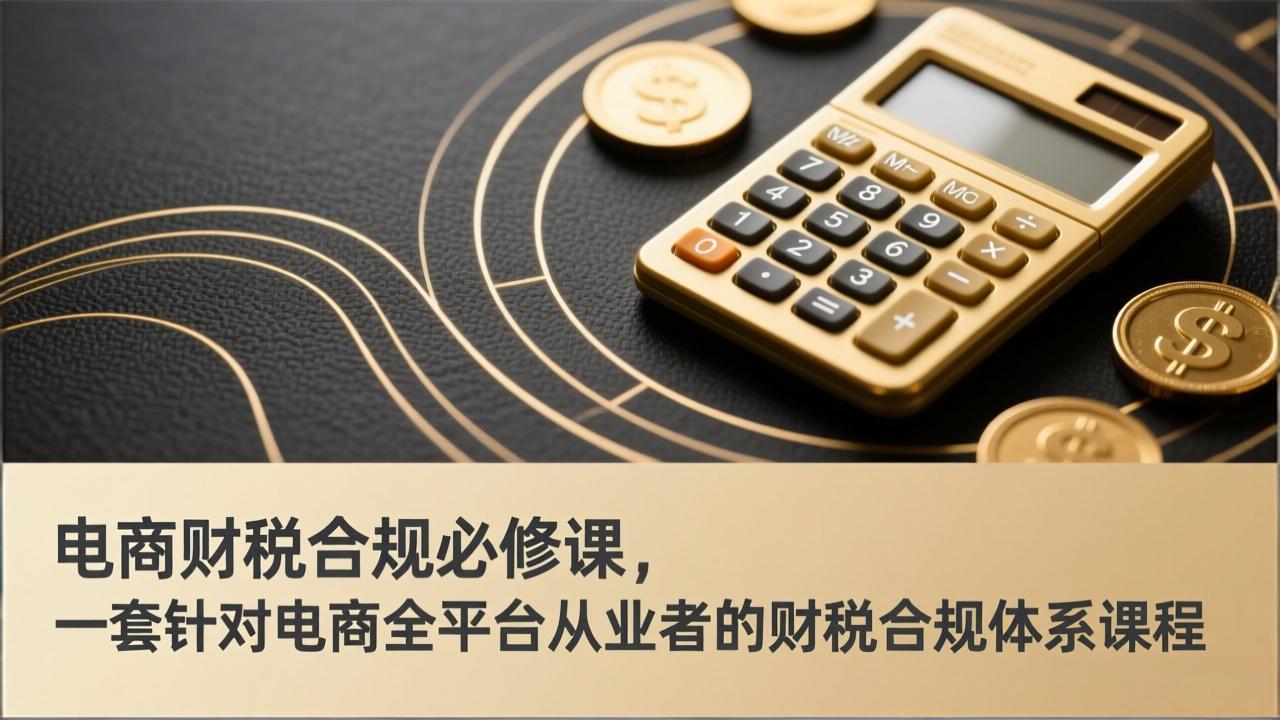 电商财税合规必修课，是一套针对电商全平台从业者的财税合规体系课程-聊项目