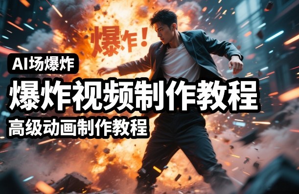 AI场景爆炸视频制作教程，利用人物实拍视频制作出高级的动画特效-聊项目