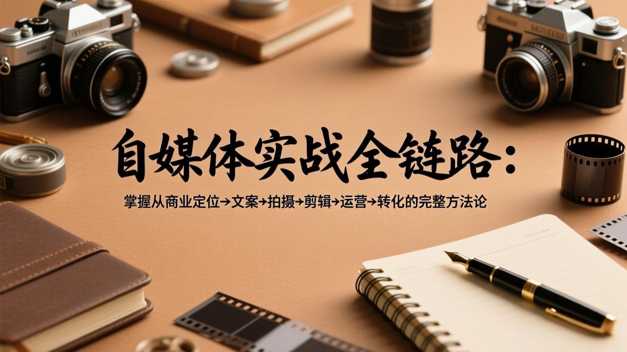 自媒体实战全链路：掌握从商业定位→文案→拍摄→剪辑→运营→转化的完整方法论-聊项目