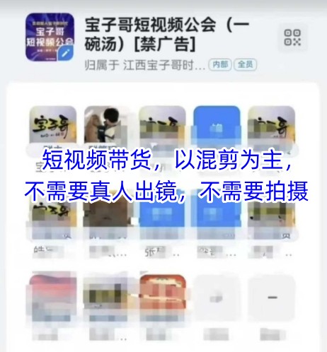 宝子哥头部团队短视频带货，以混剪为主，不需要真人出镜，不需要拍摄【更新26年3月】-聊项目