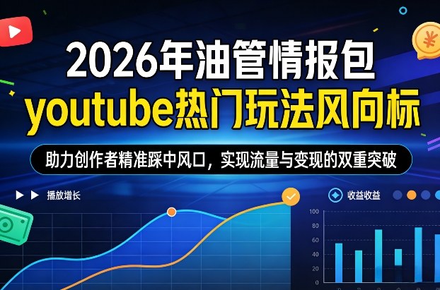 2026年油管情报包，youtube热门玩法风向标，助力创作者精准踩中风口，实现流量与变现的双重突破(更新0330)-聊项目