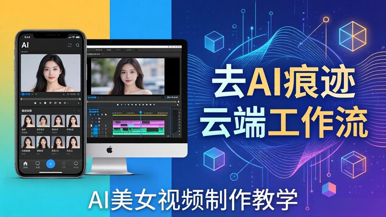 AI美女视频制作教学：去AI痕迹，云端工作流出图，手机电脑均可，不需要配置-聊项目