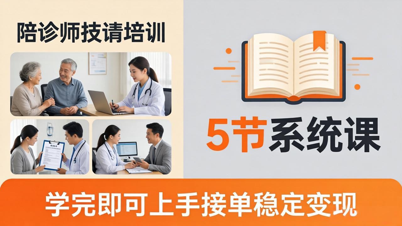 想做陪诊师不知从何下手？5节系统课教你掌握核心技能，学完即可上手接单稳定变现-聊项目