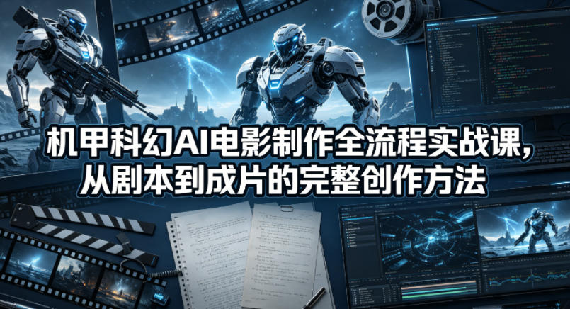 机甲科幻AI电影制作全流程实战课，从剧本到成片的完整创作方法-聊项目