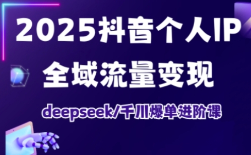抖音个人IP全域流量变现进阶课，deepseek千川爆单进阶课(更新2026年05月)-聊项目