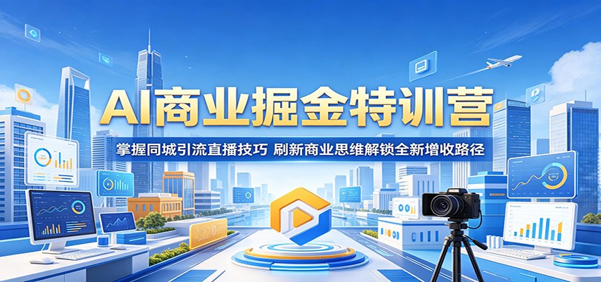 AI商业掘金特训营：掌握同城引流直播技巧，刷新商业思维解锁全新增收路径-聊项目