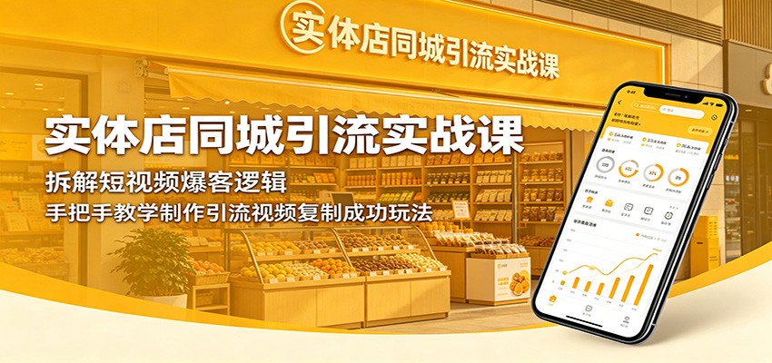 实体店同城引流实战课：拆解短视频爆客逻辑，手把手教学制作引流视频复制成功玩法-聊项目