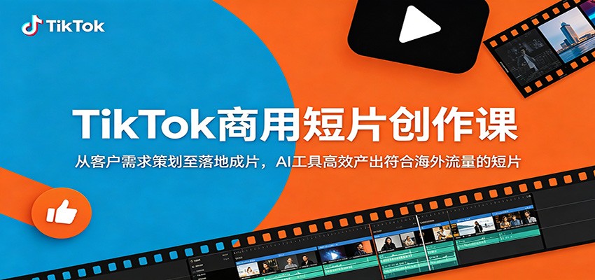 TikTok商用短片创作课：从客户需求策划至落地成片，AI工具高效产出符合海外流量的短片-聊项目