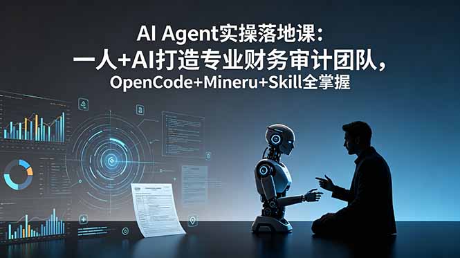 AI Agent实操落地课：一人+AI打造专业财务审计团队，OpenCode+Mineru+Skill全掌握-聊项目