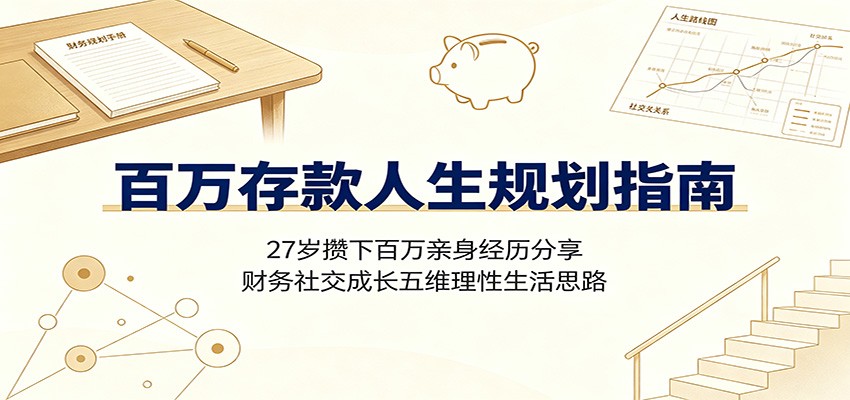 百万存款人生规划指南：27岁攒下百万亲身经历分享，财务社交成长五维理性生活思路-聊项目