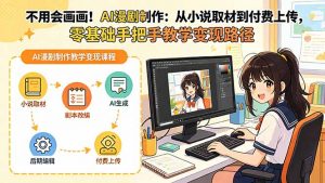 不用会画画！AI漫剧制作：从小说取材到付费上传，零基础手把手教学变现路径(更新-聊项目
