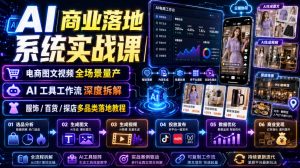 AI商业落地系统实战课|电商图文视频全场景量产・AI工具工作流深度拆解・服饰/百货/探店多品类落地教程-聊项目