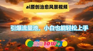 ai原创治愈风景视频,引爆流量池,小白也能轻松上手,篇篇10w+-聊项目