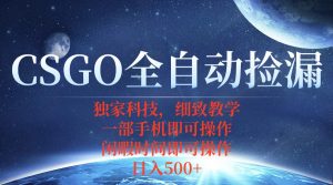 CSGO自动捡漏项目，最新独家玩法，不用挂机不用玩游戏，一个手机即可操…-聊项目