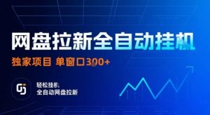 网盘拉新全自动挂G，独家技术，操作简单，自动完成拉新任务，单窗口3张【揭秘】-聊项目