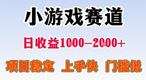 最新小游戏赛道，日收益1k-2k+，项目稳定上手快门槛低，在家就可以自己创业【揭秘】-聊项目