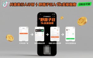 抖音发行人计划全新野路子玩法，随时随地，只要有手机，就能操作，日入1k+【揭秘】-聊项目