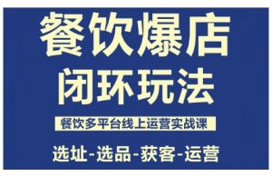 餐饮爆店闭环玩法，餐饮多平台线上运营实战课，选址-选品-获客-运营-聊项目