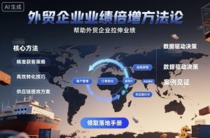 外贸企业业绩倍增方法论,帮助外贸企业拉伸业绩-聊项目