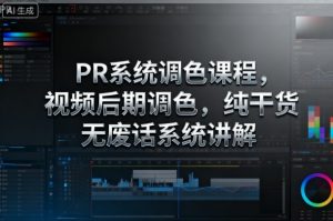 PR系统调色课程，视频后期调色，纯干货无废话系统讲解-聊项目