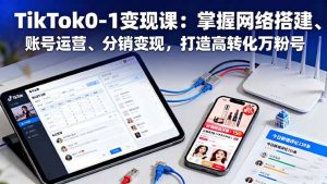 TikTok0-1变现课：掌握网络搭建、账号运营、分销变现，打造高转化万粉号-聊项目