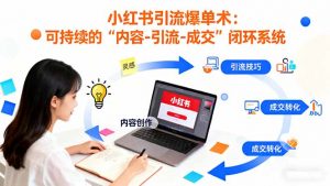 小红书引流爆单术：构建一套低成本 可持续的“内容-引流-成交”闭环系统-聊项目