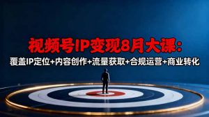 视频号IP变现8月大课，覆盖IP定位+内容创作+流量获取+合规运营+商业转化-聊项目