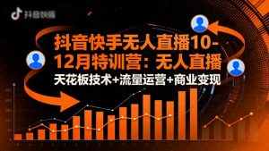 抖音快手无人直播10-12月特训营：无人直播天花板技术+流量运营+商业变现-聊项目