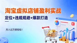 淘宝虚拟店铺盈利实战：定位+违规规避+爆款打造，月入过万很轻松！-聊项目