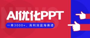 AI优化制作PPT，一单3000+，高利润蓝海赛道，永不失业副业兼职项目-聊项目