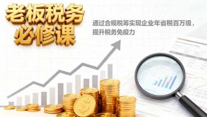 老板税务必修课,通过合规税筹实现企业年省税百万级,提升税务免疫力-聊项目
