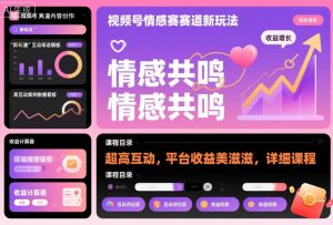 视频号情感赛道新玩法,超高互动,平台收益美滋滋,详细课程-聊项目