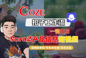 Coze扣子智能体工作流一键生成“SORA2产品信息“短视频,全流程保姆级教学-聊项目