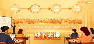 2天1夜IP私域线下大课:从定位到私域变现,拆解全链路落地方法论-聊项目