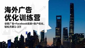 海外广告优化训练营：谷歌广告+Facebook投放+账户优化，轻松月薪1-3万-聊项目