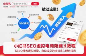 小红书SEO虚拟电商陪跑教程，实现seo搜索被动流量，自动成交的被动收入睡后项目-聊项目