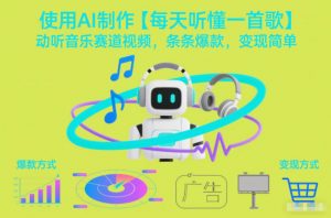 使用AI制作【每天听懂一首歌】动听音乐赛道视频,条条爆款,变现简单-聊项目