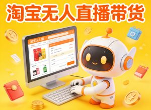 淘宝无人直播带货,24小时自动卖货,月佣金1W+,不违规不封号,不用露脸-聊项目