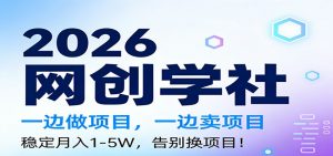 2026一边做项目,一边卖项目,稳定月入1-5W,告别换项目-聊项目