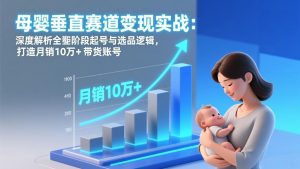 母婴垂直赛道变现实战:深度解析三大阶段起号与选品逻辑,打造月销10万+带货账号-聊项目