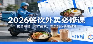2026餐饮外卖必修课:前台搭建,推广提权,新手创业快速盈利-聊项目